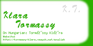 klara tormassy business card